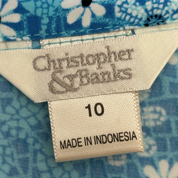 Christopher & Banks Floral Maxi Light Blue Y2K Size 10 - Picture 5 of 6